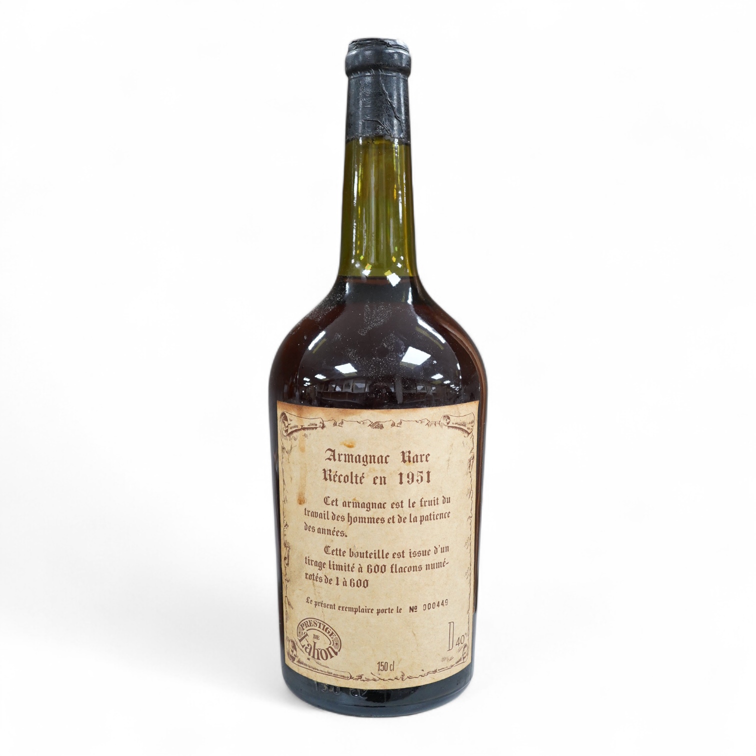 A bottle of Armagnac, rare Recolte 1951, 150cl